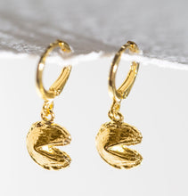 Load image into Gallery viewer, Mini Fortune Cookie Huggie Earrings - Gold