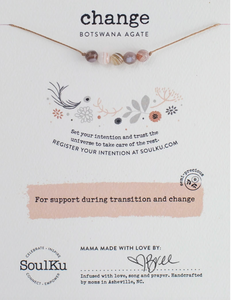 Intention Necklace Botswana Agate - Change