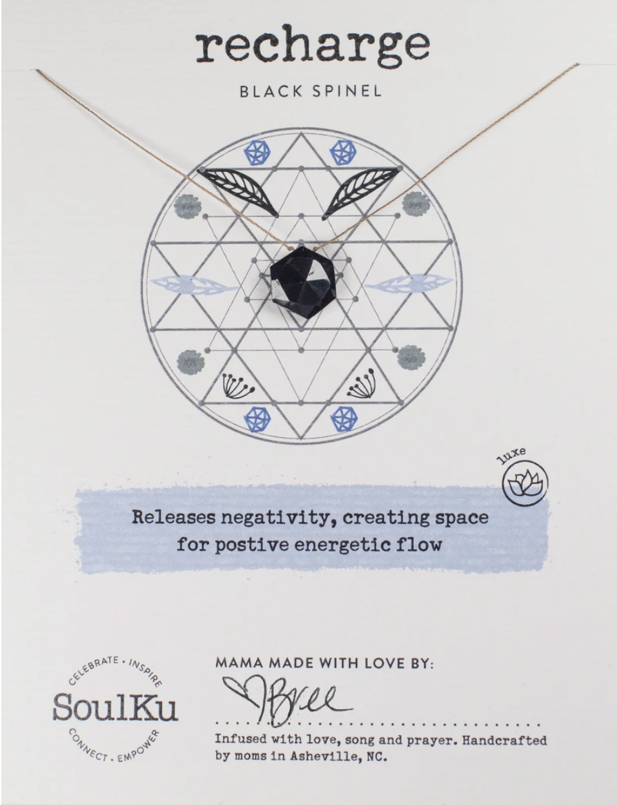 Black Spinal Sacred Necklace - Recharge