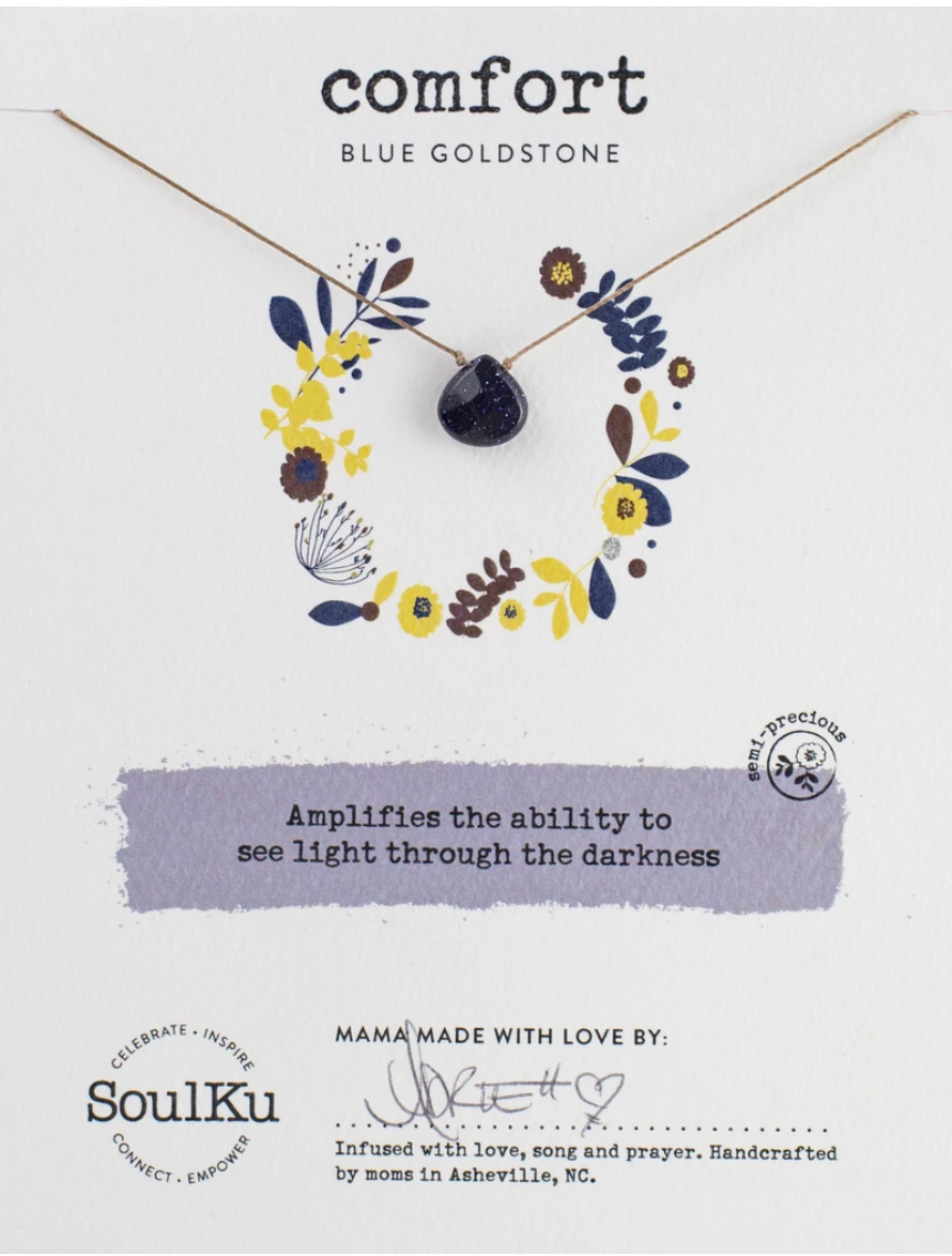 Soul-Full Necklace - Blue Gold Stone