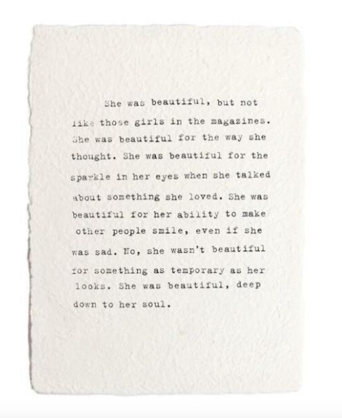 She was Beautiful Handmade Paper Print