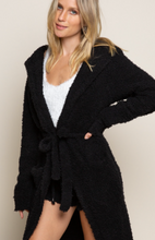 Load image into Gallery viewer, Berber Fleece Tunic Cardigan - Black