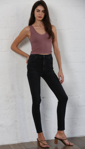 Seamless Ribbed U-V Neck Brami Vintage Mauve