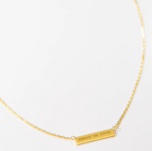 Load image into Gallery viewer, Engraved Bar Pendant: Embrace the Future - 14K Gold-Plated Silver