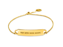 Load image into Gallery viewer, Mini Fortune Bracelet: &quot;Tap into your magic.&quot; - 14K Gold Dipped