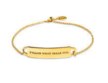 Load image into Gallery viewer, Mini Fortune Bracelet: &quot;Follow what calls you.&quot; - 14K Gold-Dipped