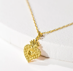 Sacred Heart Pendant - Gold-Dipped
