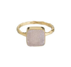 Pink Druzy Ring
