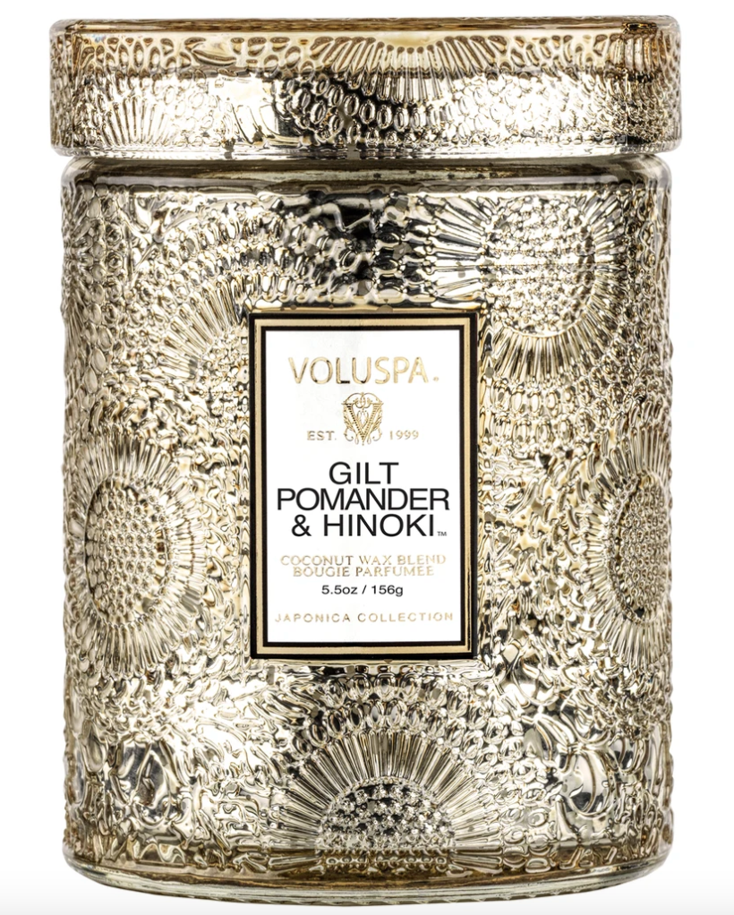 Gilt Pomander & Hinoki Small Glass Jar Candle