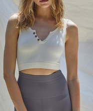 Load image into Gallery viewer, Button Down Crop Tank - Cream