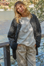 Load image into Gallery viewer, Charcoal Quilted Button Down Jacket