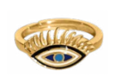 Evil Eye Adjustable Enamel Rings