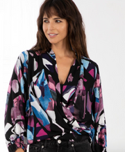 Load image into Gallery viewer, Multi Abstract Versatile Wrap - Black &amp; Plum