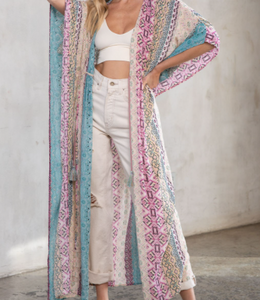Boho Multi-Color Marrakesh Print Wrap