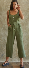 Load image into Gallery viewer, Button Up Belted Jumpsuit
