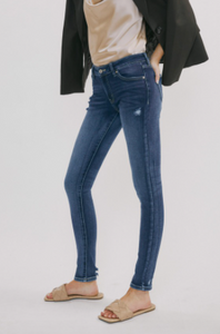 Mid Rise Distressed Super Skinny Jeans