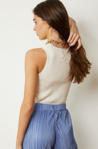 Knit Crew Crop Top - Off White