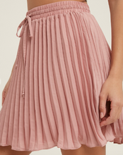 Load image into Gallery viewer, Satin Pleated Mini Skirt - Mauve