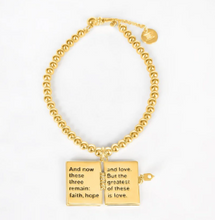 Load image into Gallery viewer, Secret Scriptures Bracelet: Love - Gold