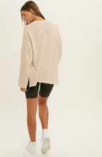 Load image into Gallery viewer, Textured Sweater with Slit - Natural