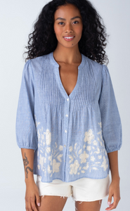 Lace Detail Button Down
