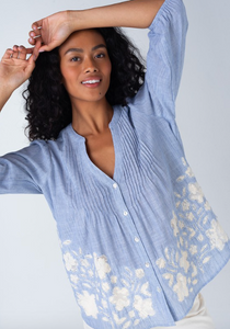 Lace Detail Button Down