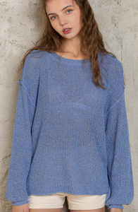 Knit Thin Sweater - Blueberry