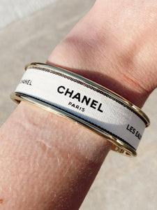White Chanel Ribbon Cuff