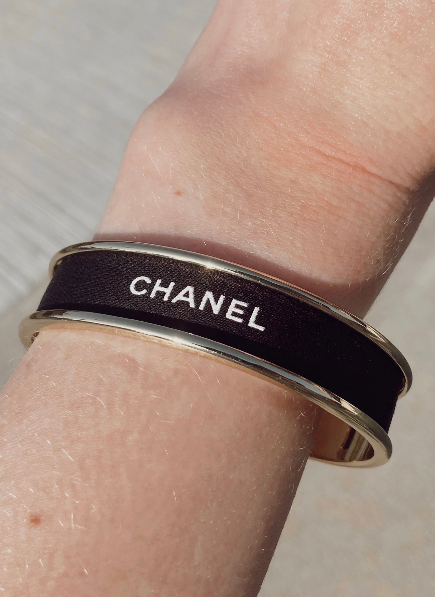 Black Chanel Ribbon Cuff