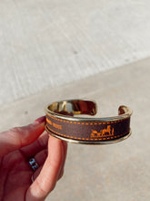 Load image into Gallery viewer, Brown &amp; Orange Hermès Ribbon Cuff