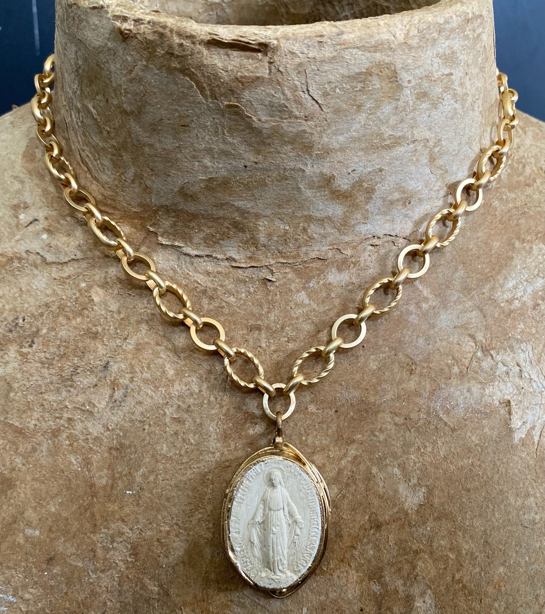 Miraculous Mary Intaglio Necklace