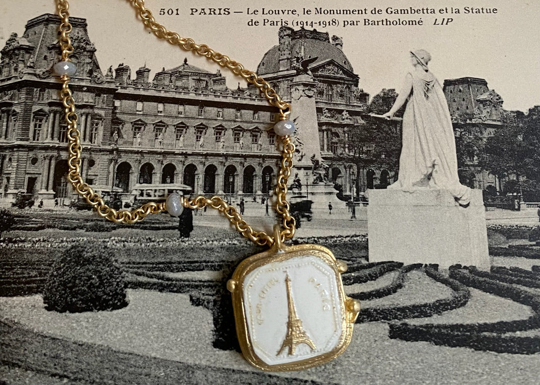 Souvenir Intaglio Eiffel Necklace