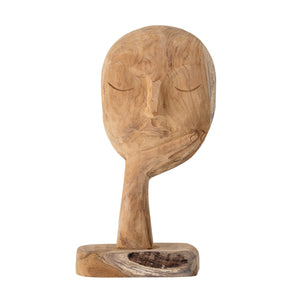 Thinking Face - Teak Wood